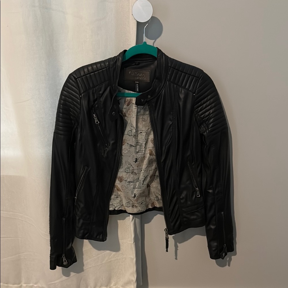 Black Faux Leather Moto Jacket
